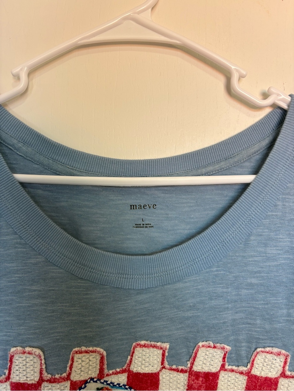 Anthropologie Maeve Sardine Linen Blend Graphic T shirt Size Large Retail 98$ - Picture 4 of 7